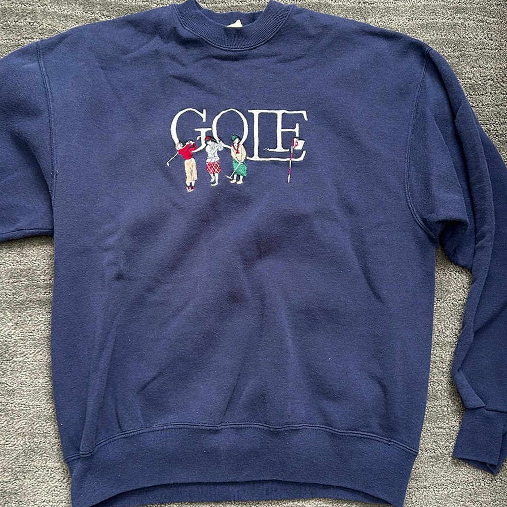 Navy golf crewneck